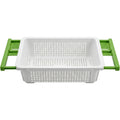Neatva Extendable Sink Colander White Green 15 in